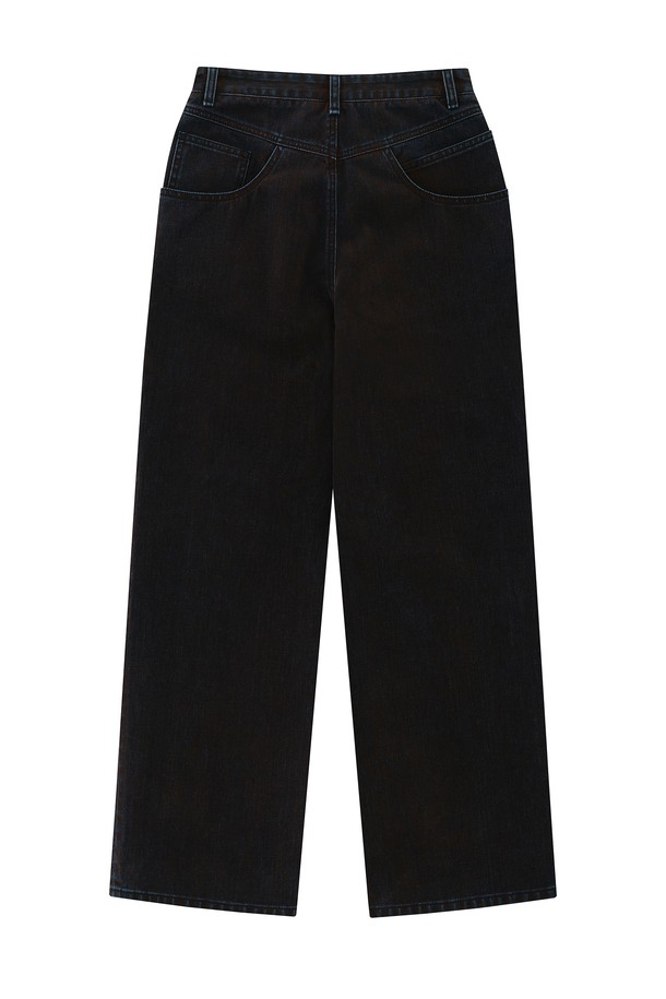 CHOWOO - 데님 - Joker Rust Velvet Denim Semi-Wide Pants-W