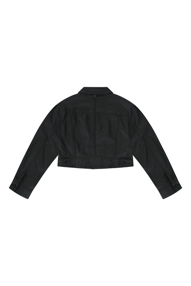 CHOWOO - 점퍼 - Leather Denim Dismatch Jacket-W