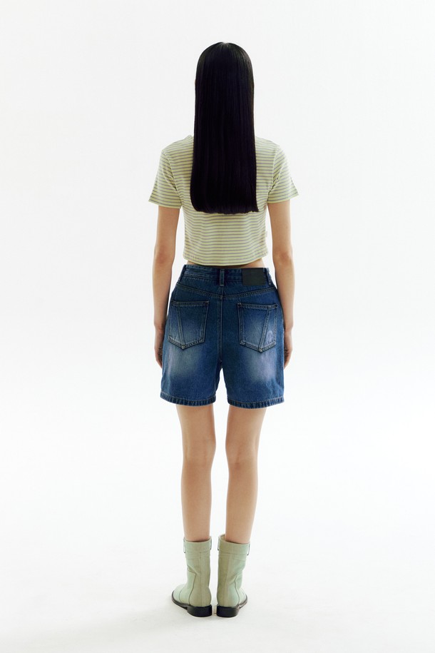 CHOWOO - 쇼트팬츠 - Basic Blue Denim Shorts_CW1A_B06WBL