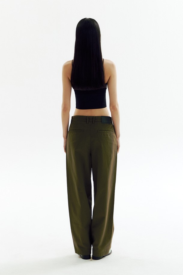 CHOWOO - 롱/미디팬츠 - Khaki 4-Tuck Detail Pant_CW1A_B15WKK