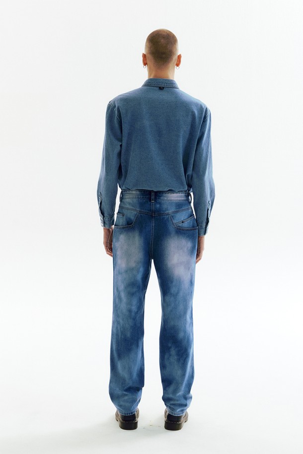 CHOWOO - 데님 - Tapered Joker Acid Blue Denim Pants_CW1A_B08MBL