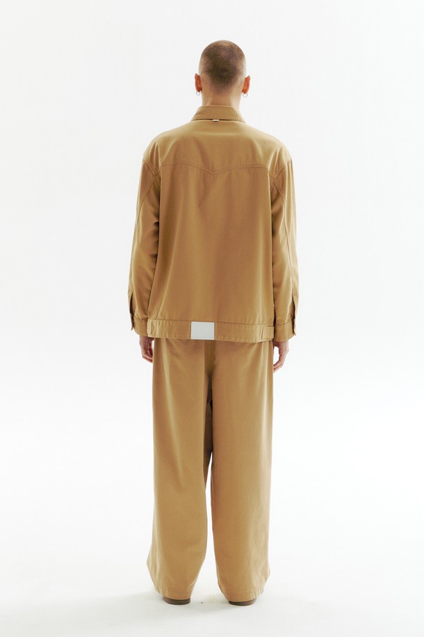 CHOWOO - 캐주얼팬츠 - Oatmeal 4-Tuck Detail Pants_CW1A_B09MOT