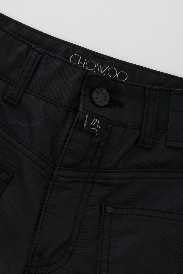 CHOWOO - 데님 - Joker Leather Denim Wide Pants-W