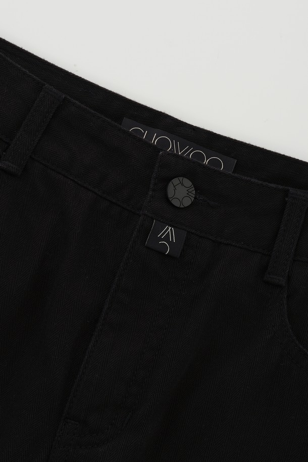 CHOWOO - 데님 - Black Semi-Bootcut Pants