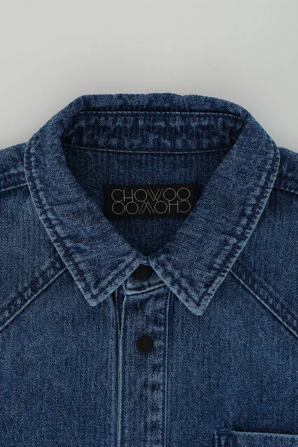 CHOWOO - 캐주얼셔츠 - Blue Corduroy Shirts-M