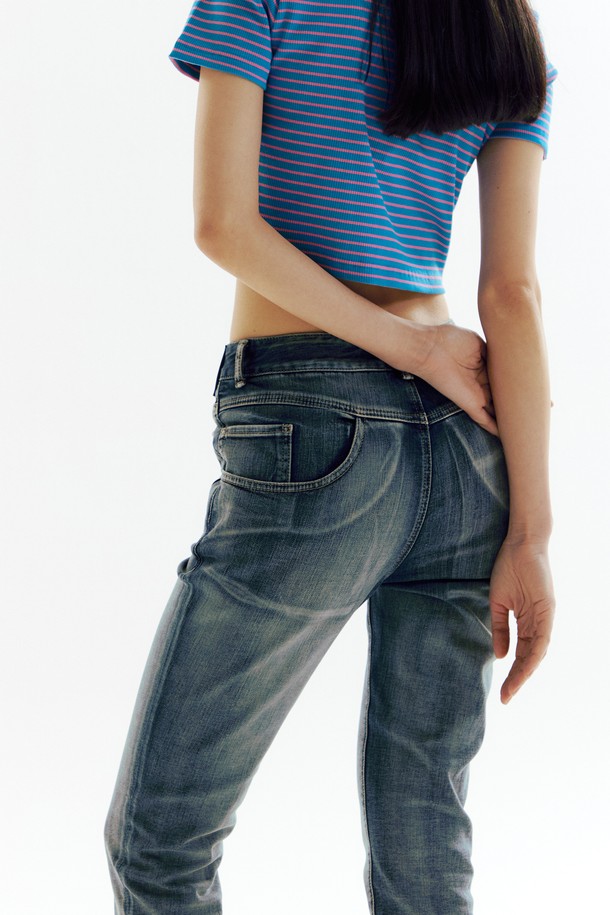 CHOWOO - 데님 - Blue Skinny Joker Denim Pants_CW1A_B14WBL