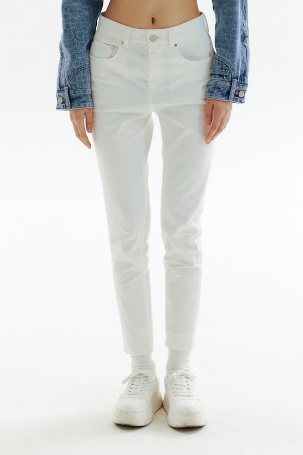 CHOWOO - 데님 - White Skinny Denim Pants_CW1A_B25WWH