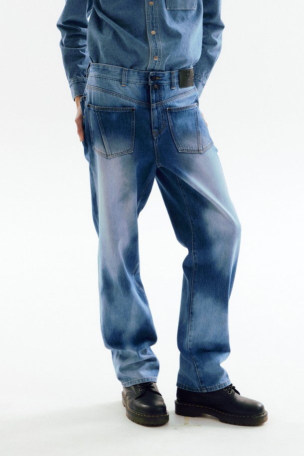 CHOWOO - 데님 - Tapered Joker Acid Blue Denim Pants_CW1A_B08MBL