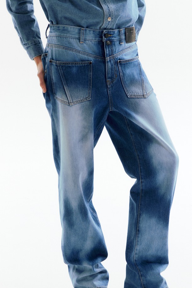 CHOWOO - 데님 - Tapered Joker Acid Blue Denim Pants_CW1A_B08MBL