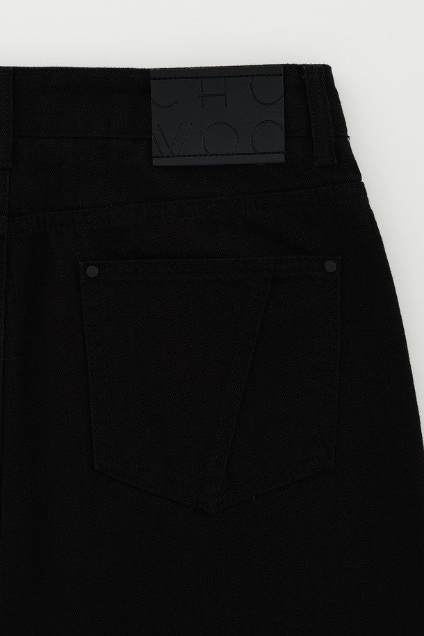 CHOWOO - 데님 - Herringbone Low-Waist Pants