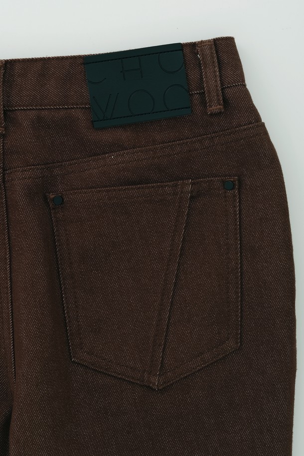 CHOWOO - 데님 - Brown Semi-Bootcut Pants