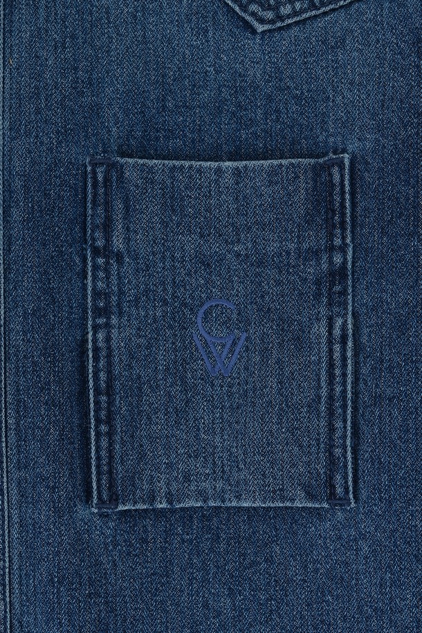 CHOWOO - 캐주얼셔츠 - Blue Corduroy Shirts-M