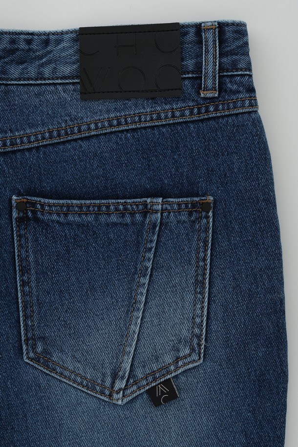 CHOWOO - 데님 - Blue Semi-Bootcut Pants