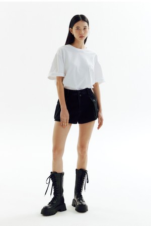 Bluming Denim Shorts - BLACK_CW1A_B09WBK