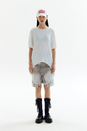 Unbalance Dolman Sleeve T-shirts - WHITE_CW1A_T04WW