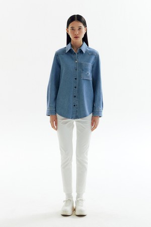 Round-Logo Denim Shirts_CW1A_T12WBL