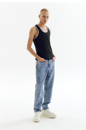 Tapered Bleached Denim Pants_CW1A_B02MBL