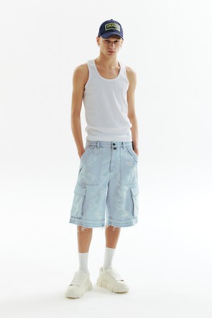 Damaged BL Cargo Denim Shorts_CW1A_B04MBL