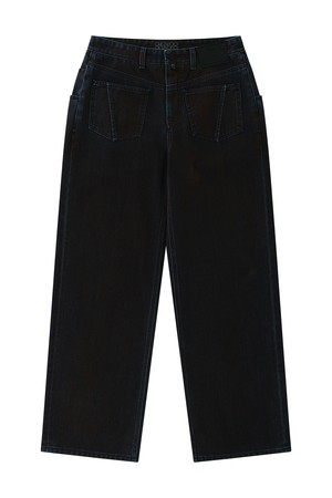 Joker Rust Velvet Denim Semi-Wide Pants-M