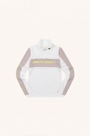 W COLOR BLOCK HALF ZIP-UP LS HIGHNECK HN3CA01F_WHITE-a
