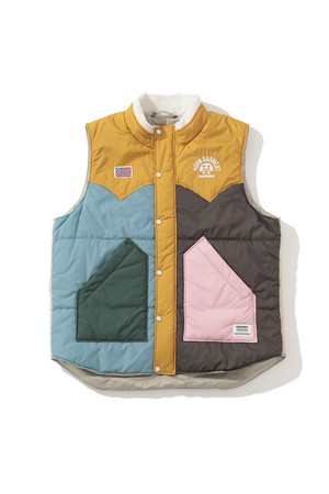 W CL MULTI COLOR BLOCK POINT PADDING VEST HQ3CV04F_BEIGE-a
