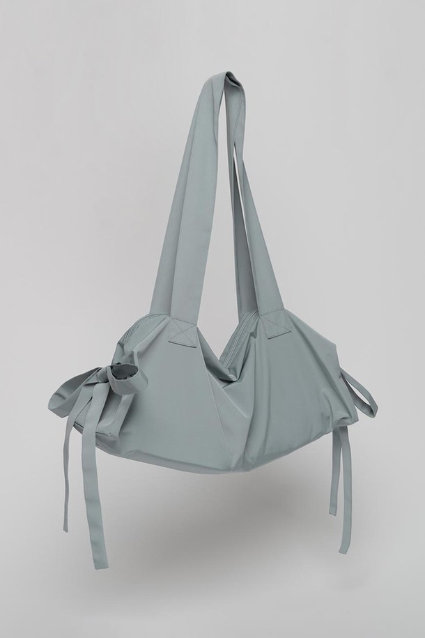 NONMUTE - 숄더백 - Pigtails ribbon bag Blue grey