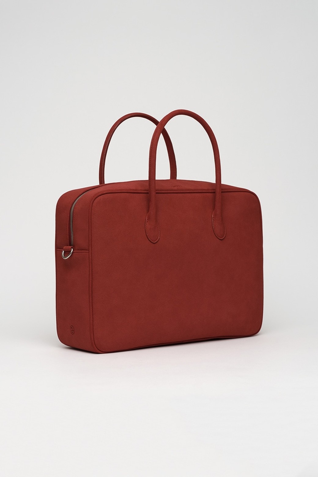 NONMUTE] Big square bento bag Suede Brick red