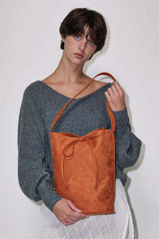 NONMUTE - 숄더백 - Bucket bag Suede Orange