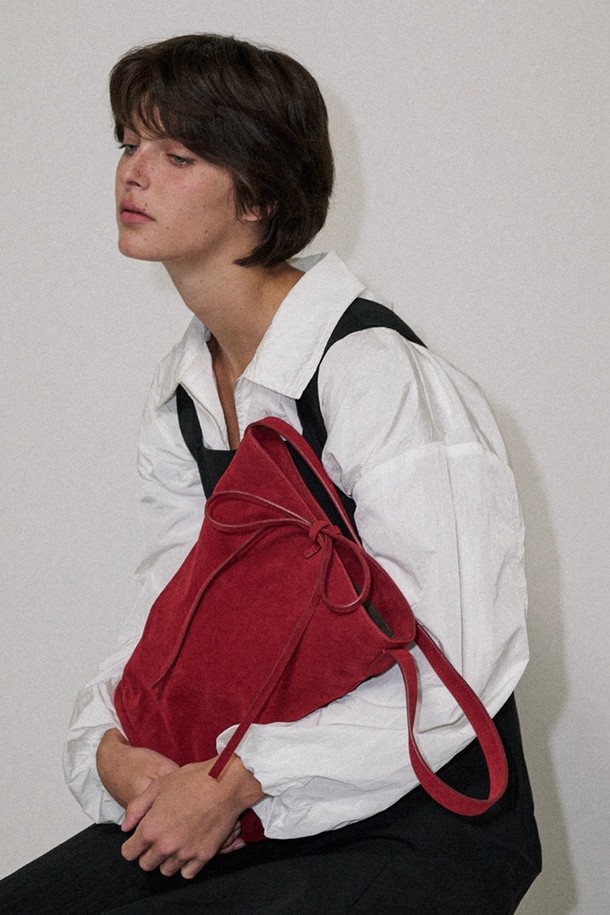 NONMUTE - 숄더백 - Bucket bag Suede Red