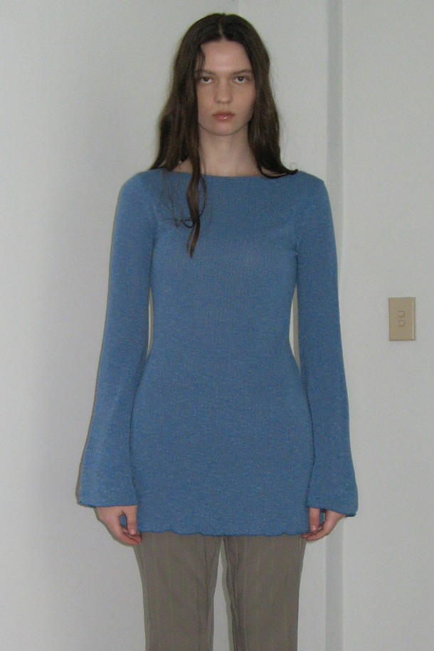 NONMUTE - 긴소매 원피스 - Bell Sleeves Mini Dress Calm Blue