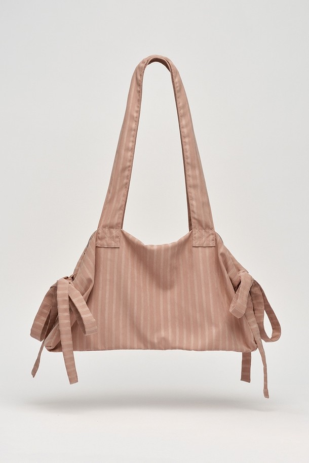 NONMUTE - 숄더백 - Pigtails ribbon bag Stripe Pink