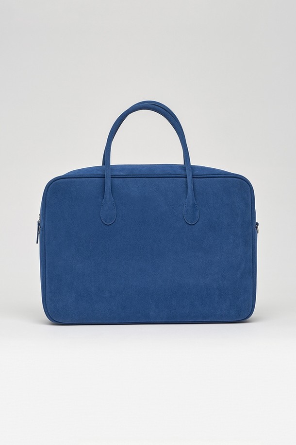 NONMUTE - 토트백 - Big square bento bag Suede Blue