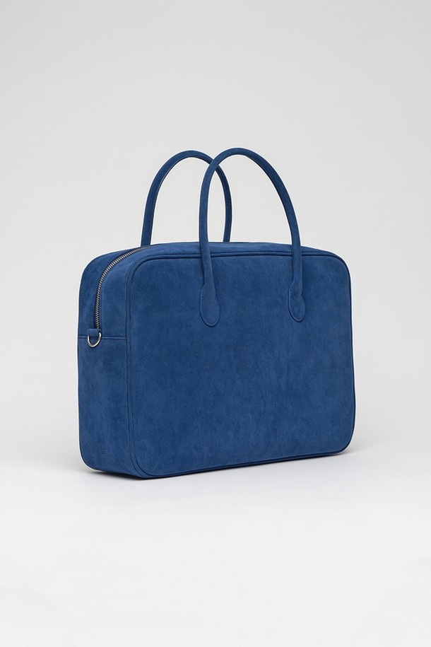 NONMUTE - 토트백 - Big square bento bag Suede Blue