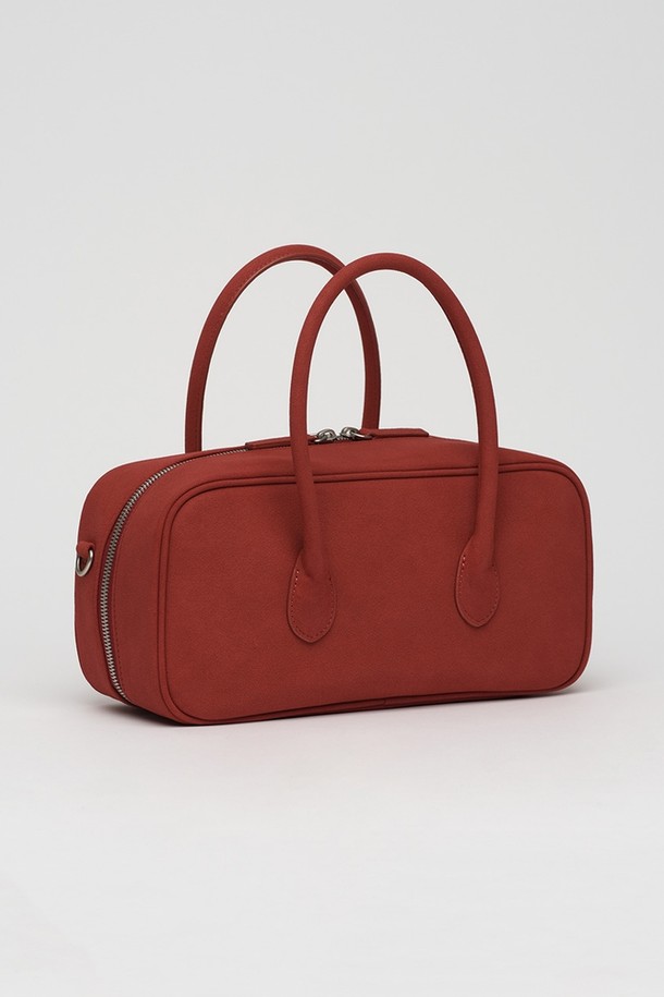 NONMUTE - 토트백 - Baguette bento bag Suede Brick red