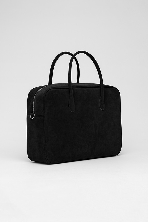 NONMUTE - 토트백 - Big square bento bag Suede Black