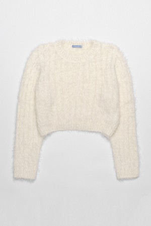 Pine needles short knit Cream