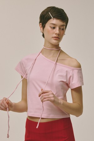 One Off-shoulder Top Pink