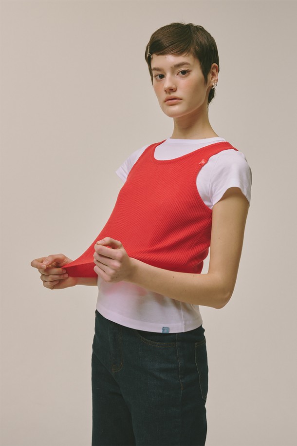 레드 색상의 슬리브리스 니트 탑입니다. 라운드넥에 크롭 기장으로, 봄, 여름, 가을, 겨울 사계절 모두 착용 가능합니다. 얇은 두께감과 부드러운 촉감의 아크릴 소재로 제작되었으며, 핏은 레귤러핏입니다. 베이직한 무드의 무지 디자인으로, 미니멀하고 캐주얼한 스타일을 연출하기 좋습니다. 신축성은 보통이며, 비침은 없습니다.
