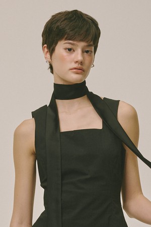 Long tie Scarf Black