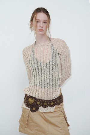 Long Slim Knit Ivory