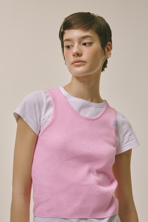 Sleeveless Knit Top Pink