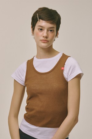 Sleeveless Knit Top Mocha