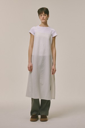 Seersucker Button Dress White