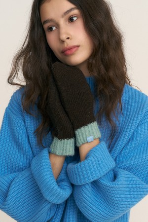 [선물포장] Two-tone Mitten Gloves_3colors