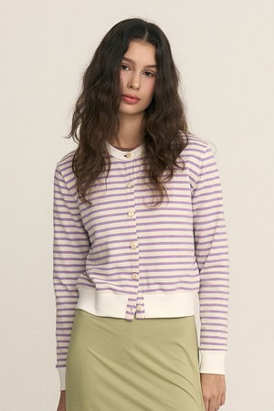 Stripe Cardigan Purple