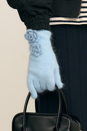 [선물포장] Rose Corsage Angora Gloves_2colors
