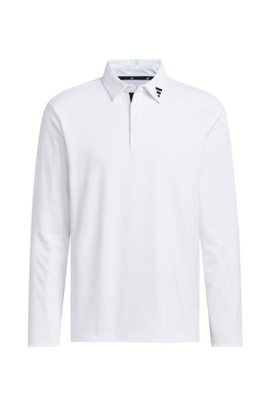 [아디다스골프] 25FW JM9538 자카드 폴로 긴팔 남성 티셔츠_WHITE-a