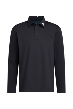 [아디다스골프] 25FW JN1238 자카드 폴로 긴팔 남성 티셔츠_BLACK-a