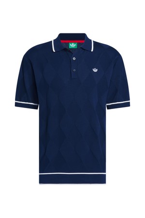 [아디다스골프 오리지널스] 25신상 JC6760 아가일 니트 남성 반팔 폴로 셔츠_NAVY-a