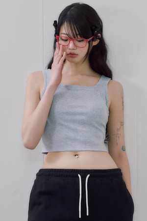 소프트 립 스퀘어 탱크탑 멜란지